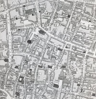 Plan de rue de Londres autour de Guildhall - Richard Horwood