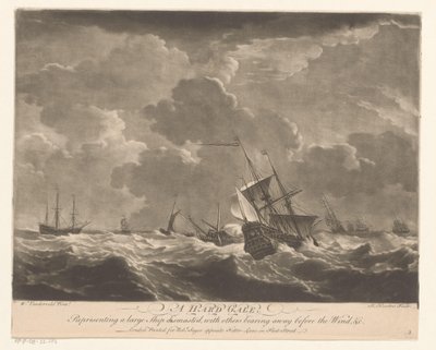 Navires de guerre sur de hautes vagues - Richard Houston