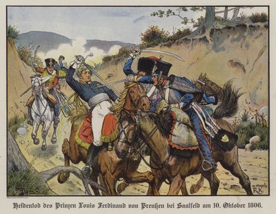 Mort héroïque du prince Louis Ferdinand de Prusse à la bataille de Saalfeld - Richard Knotel