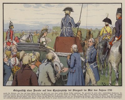 Reine Louise de Prusse à une parade sur le terrain de parade à Stargard, mai 1798 - Richard Knotel