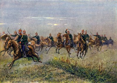 Artillerie de campagne saxonne au galop - Richard Knotel