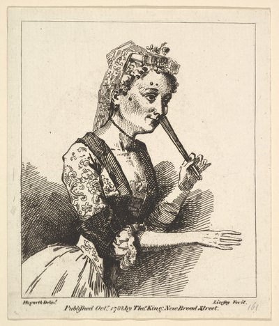 Femme surprise de Morning de Hogarth, octobre 1788 - Richard Livesay