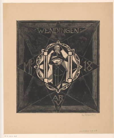 Conception de couverture pour : Wendingen, 1918 - Richard Nicolaüs Roland Holst (signed by artist)