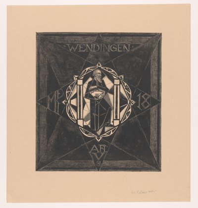 Conception de couverture pour : Wendingen, 1918 - Richard Nicolaüs Roland Holst (signed by artist)