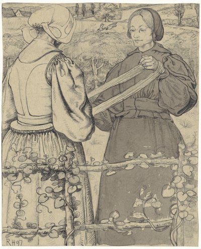Filles de Huizer enroulant du fil - Richard Nicolaüs Roland Holst