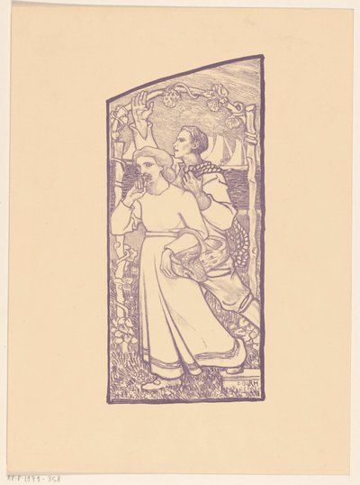 Fille avec un panier et garçon avec une corde - Richard Nicolaüs Roland Holst