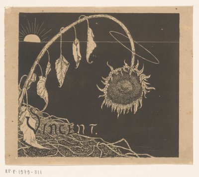 Conception de couverture pour : Richard Roland Holst, Exposition des œuvres laissées par Vincent Van Gogh, 1892 - Richard Nicolaüs Roland Holst