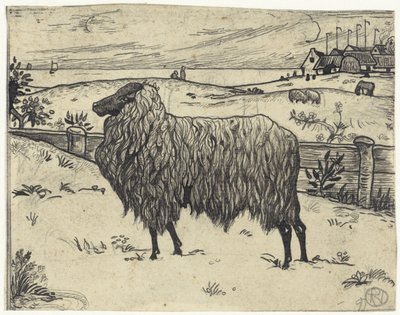 Mouton dans un paysage côtier - Richard Nicolaüs Roland Holst