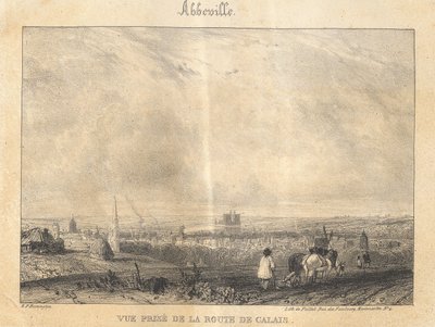 Abbeville - Vue prise de la route de Calais - Richard Parkes Bonington