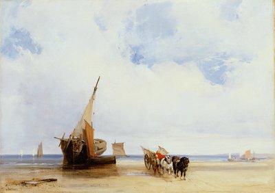 Navires échoués et une charrette près de Trouville, c.1825 - Richard Parkes Bonington