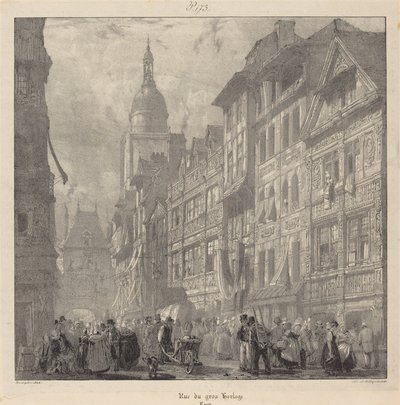 Rue du gros-horloge, Rouen - Richard Parkes Bonington