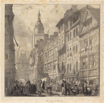 Rue du gros-horloge, Rouen - Richard Parkes Bonington