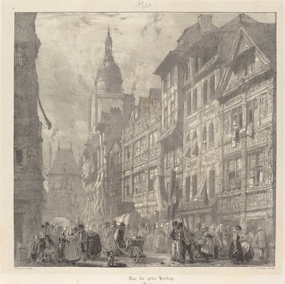 Rue du gros-horloge, Rouen - Richard Parkes Bonington