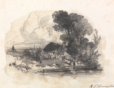 Arbres et un cottage près d
