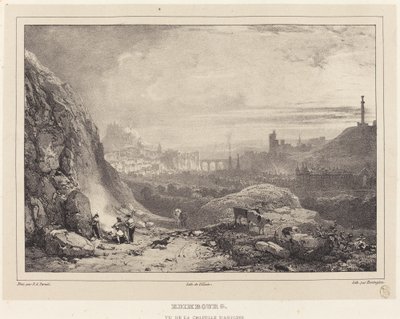 Édimbourg vu de la Chapelle Saint-Antoine - Richard Parkes Bonington after Francois Alexandre Pernot