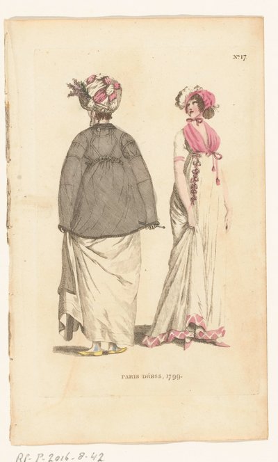 Magazine des modes féminines de Londres et Paris, No.17. Robe de Paris, 1799 - Richard Phillips