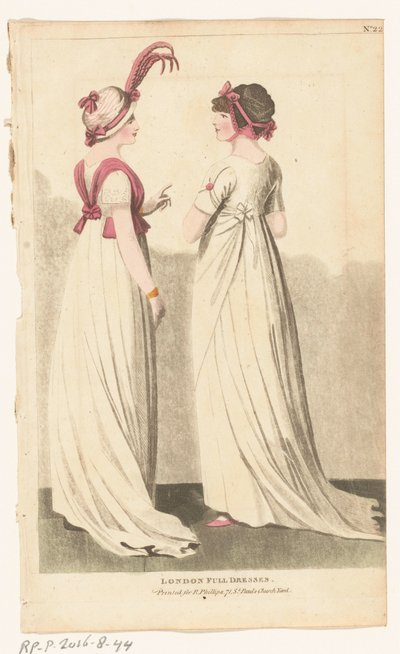 Magazine des modes féminines de Londres et Paris. No. 22. Robes de soirée de Londres. - Richard Phillips