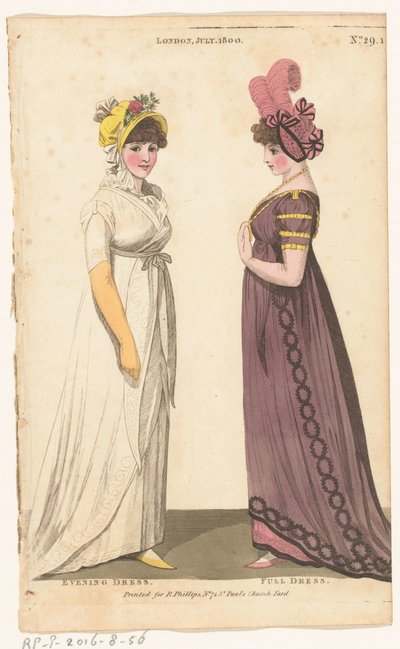 Magazine of Female Fashions of London and Paris, No. 29.1: London, July. 1800: Evening Dress; Full Dress - Richard Phillips