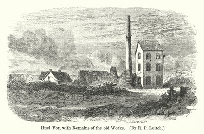 Huel Vor, avec les restes des anciens travaux (gravure) - Richard Principal (after) Leitch