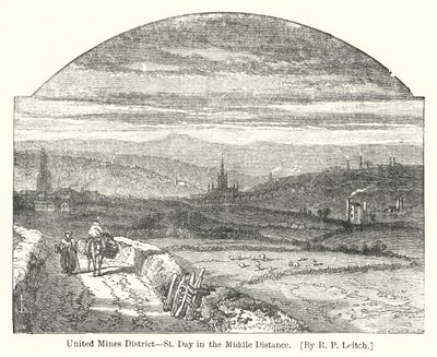 District des Mines Unies, St Day au loin (gravure) - Richard Principal (after) Leitch