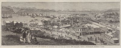 Partie de la ville et du port de Dunedin, capitale de l