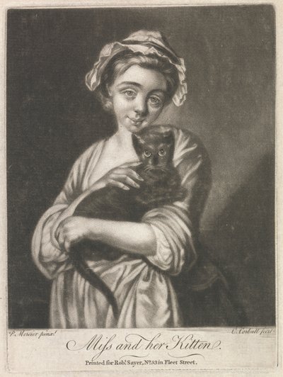 Jeune fille et son chaton (Vie rurale) - Richard Purcell