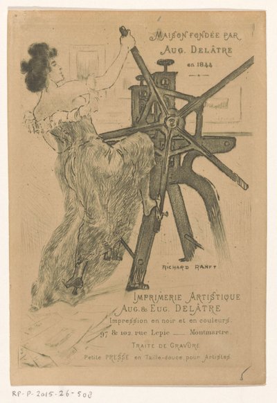 Carte de visite des imprimeurs Auguste et Eugène Delâtre à Paris - Richard Ranft