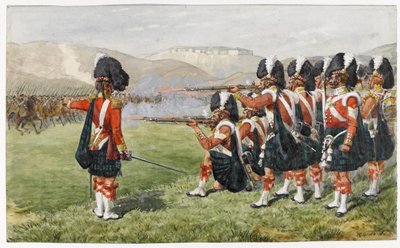 Les 93e Highlanders de Sutherland à la bataille de Balaclava 25 octobre 1854 : La mince ligne rouge, 1854 - Richard Simkin
