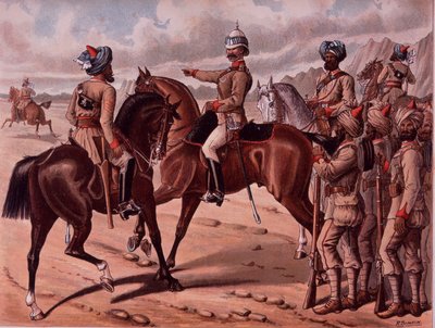 Le Corps des Guides, vers 1895 (lithographie en couleur) - Richard Simkin
