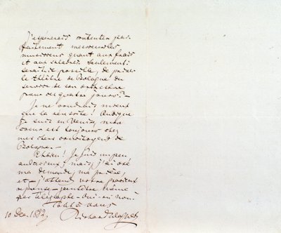 Lettre manuscrite de Richard Wagner à Luigi Mancinelli, 10 décembre - Richard Wagner