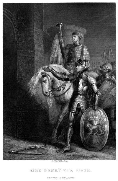 Roi Henri V 1387-1422, avant Harfleur, 19ème siècle - Richard Westall