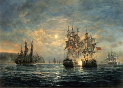 Engagement entre le Bonhomme Richard et le Serapis au large de Flamborough Head, 1779 - Richard Willis
