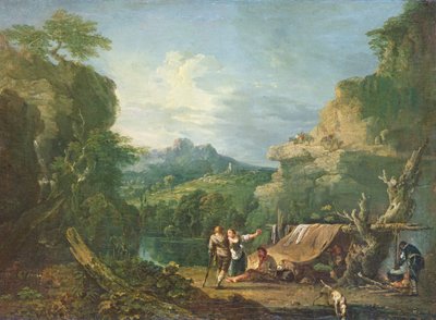 Paysage avec bandits autour d