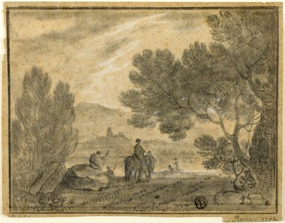 Campagne romaine avec figures - Richard Wilson