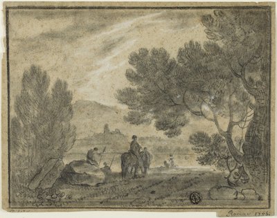 Campagne romaine avec figures - Richard Wilson