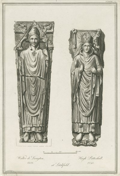 Cathédrale de Lichfield - Effigies de Walter de Langton et Hugh de Patteshull - Richard Woollett Basire