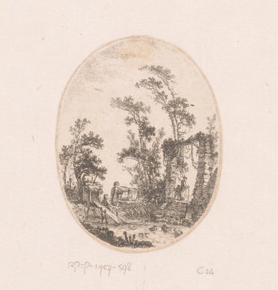Étang aux canards avec quelques arbres autour - Richard de Saint Non