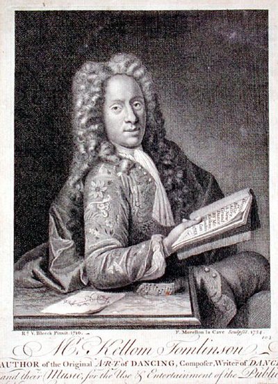 Portrait de Kellom Tomlinson (c.1690-c.1753) gravé par François Morellon la Cave (fl.1731-54) 1754 - Richard van (after) Bleeck