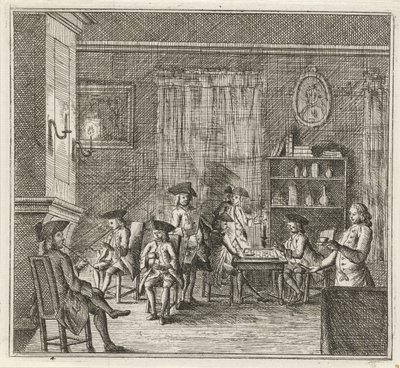 Intérieur avec diverses figures L