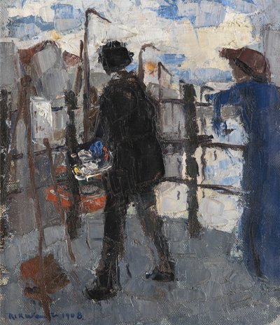 Le peintre sur le Hoogbrug à Malines - Rik Wouters