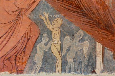 Jugement dernier, détail, "Les Hérétiques", 13e siècle (frais) - Rinaldo da Taranto