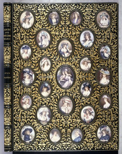 Une couverture de livre avec vingt-cinq miniatures de portraits de belles femmes, d