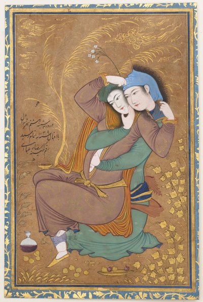 Les Amants, daté A.H. 1039 A.D. 1630 - Riza
