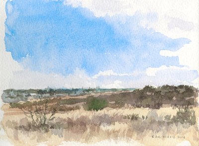 Hiver dans la prairie, 2014 (aquarelle sur papier) - Rob Wood