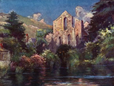 Abbaye de Valle Crucis (lithographie en couleur) - Robert (after) Fowler