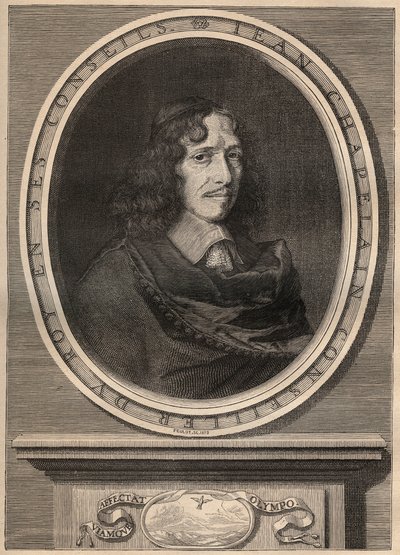 Portrait de Jean Chapelain (1595-1674), poète français - Gravure - Jean Chapelain (1595-1674) poète et critique littéraire français - Gravure par Nanteuil et gravée par Peulot - Robert (after) Nanteuil