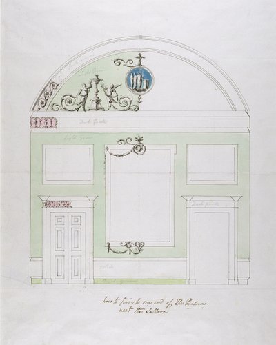 Conception pour le mur de fond de la salle à manger, Headfort House - Robert Adam