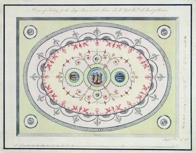 Conception pour le plafond de la salle des dames, Headfort House, 1772 - Robert Adam