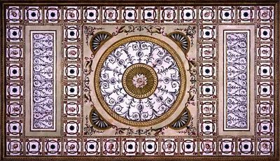 Design pour le plafond de la bibliothèque à Osterley House, résidence de Robert Child Esq. - Robert Adam