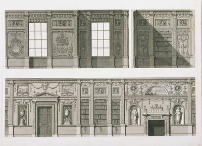 Élévation de la bibliothèque à Syon House, vers 1760-69 - Robert Adam